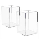 Acrylic Pen Holder 2 Pack,Clear Desktop Pencil Cup Stationery Organizer for
