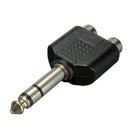 6.35mm 1/4 inch Male Stereo To 2 Dual RCA Female Y Splitter Audio Adapter C