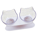 2Pieces Cat Kitty Elevated Bowls Raised Feeder W/