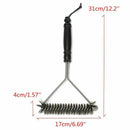 Non-stick Barbecue Grill BBQ Brush Steel Wire Bristles Cleaning Brushes Wit C9D9