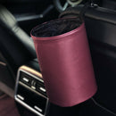 Car Trash Can Hanging Organizer Portable Collapsible Rubbish Bin PU Leather