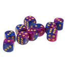 10x Board Game 16mm Six Sided Dice Acrylic Spot D6 For    Roleplay Purple Blue