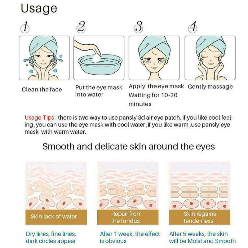 60Pcs/set Hydrogel Eye Patch Firming Eye Collagen Delicate Eye Gel Pad C1W0