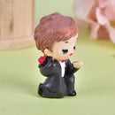 2pcs/Set Romantic Propose Marriage Lovers Micro Landscape PVC Decoration Do&+