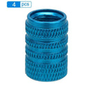 4pcs Aluminum Alloy Car Tire Wheel Tyre Caps Valve Stem Dust Covers (Blue)