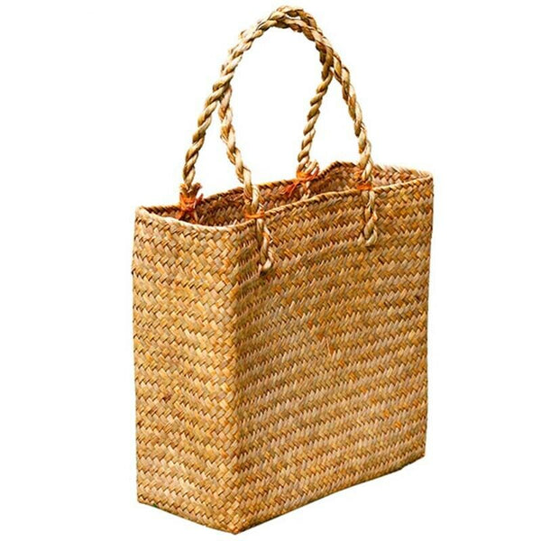 4X(Fashion Straw Summer Women Beach Handbags Female Flap Handbags Designer N4X5)
