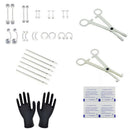 28PCS Professional Body Piercing Tool Kit Ear Nose Navel Nipple Needles Set FT