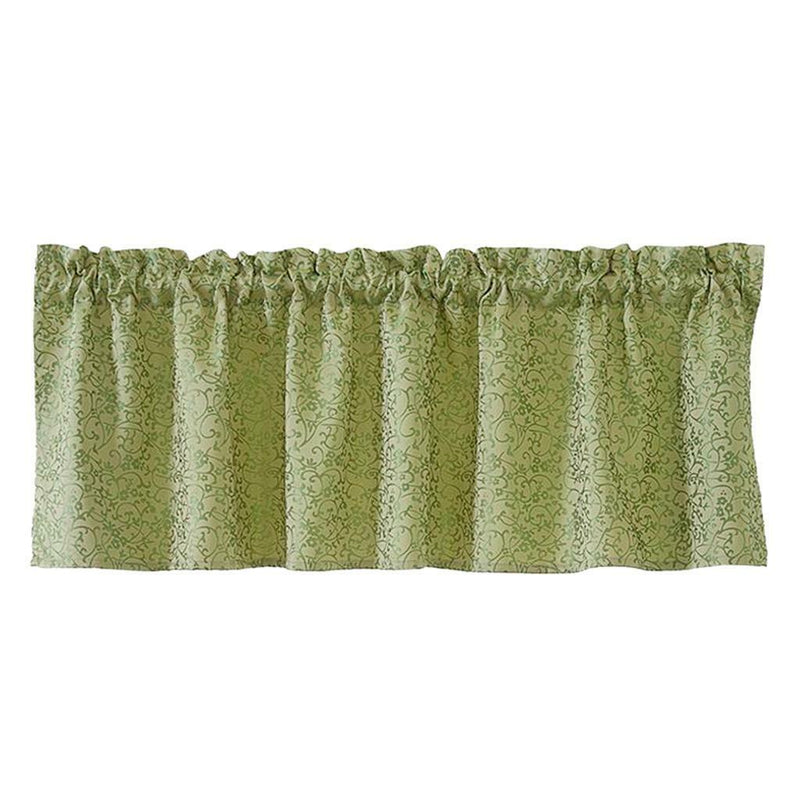 1 Set Green Rod Pocket Short Tier Curtains Panels Half Drapes for Bathroom