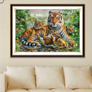 Diamond Embroidery DIY Diamond Painting Tiger Family Forest Cross Stitch