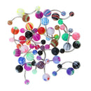 30Pcs Acrylic Ball Body Piercing Jewelry Button Belly Navel Ring Stud Bar