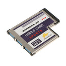 Laptop 54mm Express Card ExpressCard to 3 Ports USB 3.0 Hubs Adapter Super speed