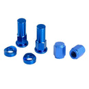 6x Motorcycle Blue Tyre Wheel Valve Stem Caps Cover Rim Lock Nuts CNC Machined
