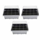 3pcs 12 Holes Plastic Tray Flower Seedling Sprout Box Propagation Nurse EGW