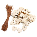 100pcs Wood Slices Heart Shaped Natural Wooden Cutout for Card Making
