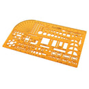 Plastic Yellow Measuring Templates for Building Furniture Drawings Rulers