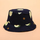 Small Fresh Literary Avocado Fisherman Hat Unisex Summer Outdoor Travel Vis