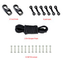 Kayak Canoe Boat  Kit Tie Down 8ft Elastic Cord 6pcs Padeyes 12pcs Screws