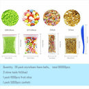 26 Pack Colorful Styrofoam Balls for Slime with Tools, Confetti and Fruit S Q5O9