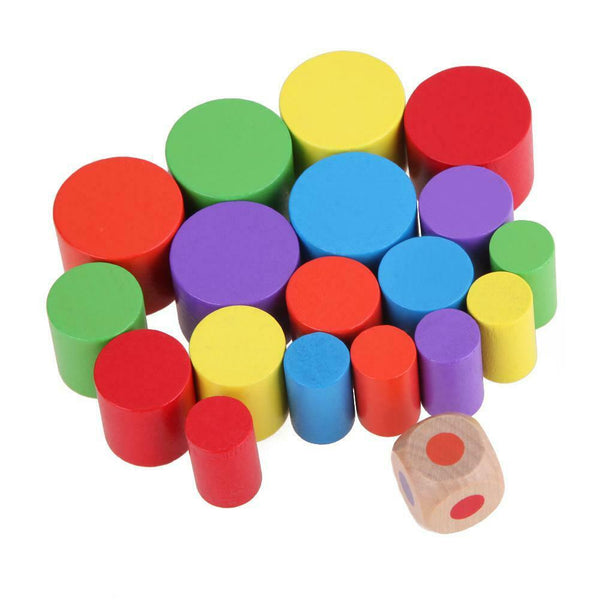 Kids Wood Moon Balance Game Toys Colorful Building Blocks Educational Toys A#S