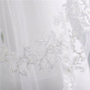 Elbow Length 75Cm Short Veils Two Layers Appliques White Wedding Veils with V7O7