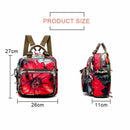 floral red bag Mummy bag hit Oxford diagonal shoulder double back multi-use