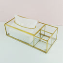 Rectangular Clear Glass Paper Tissue Box Decorative Glass Napkin Storage Box