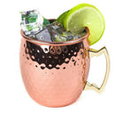 550ml Stainless Steel Hammered Moscow Mule Copper Plated Mug Beer Cup Dri UGD