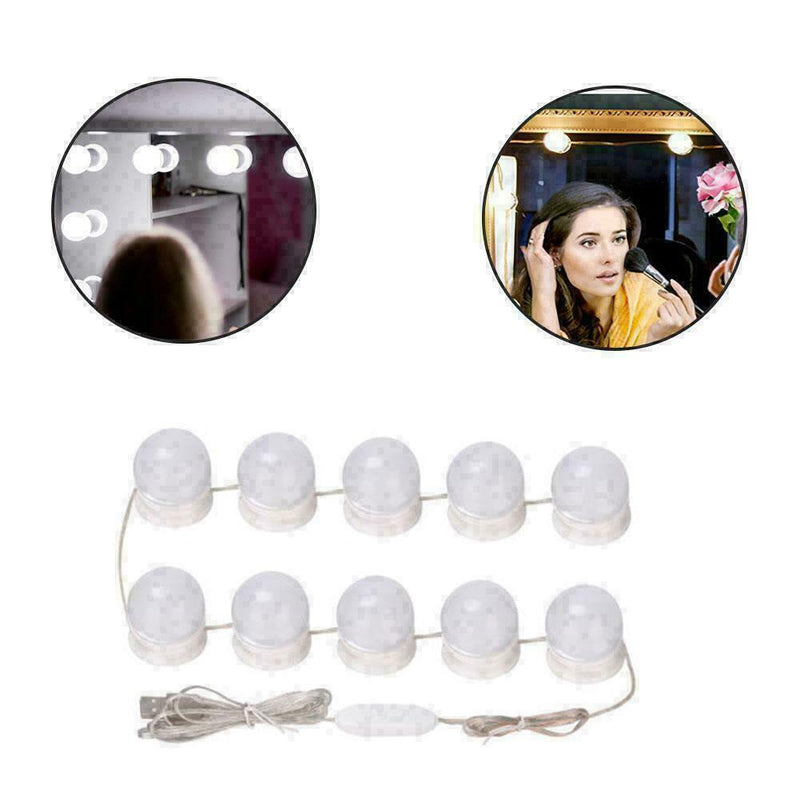 Hollywood Style LED Vanity Mirror Lights Kit For Makeup 10 Bulbs Dressing H R9V5
