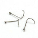 10x Stainless Steel Clear Crystal Twist Nose Ring Stud Body Bar Piercing