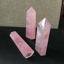 Pink Rose Quartz Crystal 100% Natural Rock Stone Point Healing Wand Best Gift