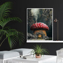 5D DIY Full Drill Diamond Painting Mushroom House Cross Stitch Mosaic Kit