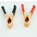 20 Pcs Black Red Copper Plated Metal Battery Clips Alligator Clamps 30A