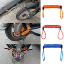 Steel Lanyard Spring Coil Wire Lock Safety Cable Lanyard Tether Blue 1.5m