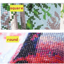 5D Diy Full Round Diamond Painting Mosaic "Cat Wearing Hat" Diamond Rhinest P5Z7