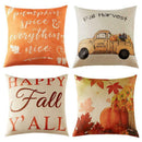 Set of 4 Fall Pillow Covers Autumn Theme Farmhouse Decorative Throw Pillow