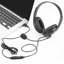 USB Computer Headset with Boom Mic Over Ear Headphones for Laptop Desktop