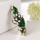 Ladies Green Crystal Rhinestone Metal Women Wedding Hair Pin Barrette Clip