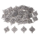 50pcs Alloy Filigree Flower Connector Pendants Charms for DIY Jewelry Making