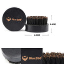 Black boar hair bristle beard mustache brush military hard round wood handle Gw