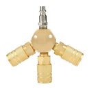 1/4 inch 3-Ways Flat Hex Manifold Brass Air Connector in dustrial Air Hose  C5R8
