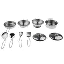 Kids Kitchen Cookware Set B - 10 Stainless Steel Cooking Tools for Role Play