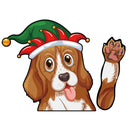 Elf Hat Beagle Dog Car Rear Windshield Wiper Stickers Decals Auto Styling A