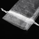 50pcs White Drawstring Organza Folding Hand Fan Pouch Party Wedding Favor
