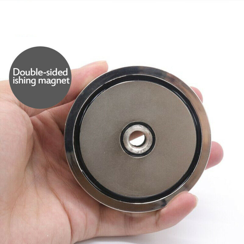 Double-Sided Fishing Magnet Round Pulling Force Super Strong Neodymium Fish