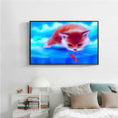 Red Cat 5D Round Diamond Painting Embroidery DIY Cross Stitch Home Decor