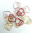 100 Pieces Love Heart Shaped Small Paper Clips Bookmark Clips for Office Sc