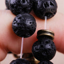 2pcs Men Lava Rock Stone Buddha Beaded Bracelet Lucky Yoga Energy Wrist Mala 8mm