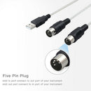 USB IN-OUT MIDI Interface Cable Converter PC to Music Keyboard Adapter Cord ME