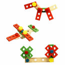 Wooden Tool Toys Pretend Play Tool box Accessories Set Educational Construc