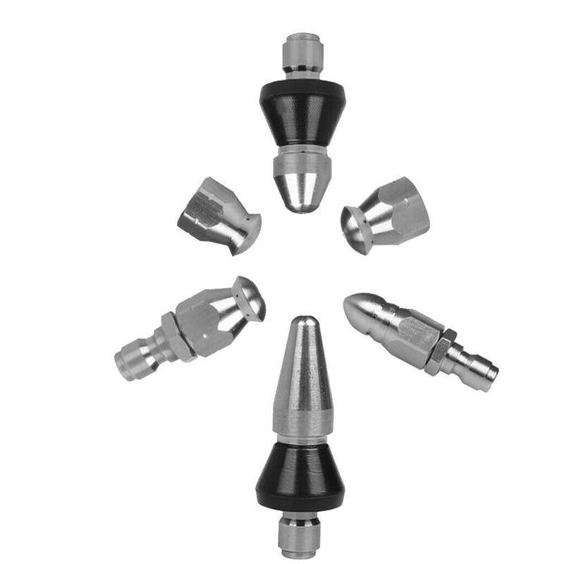 2X 1/4inch Drain Pipe Jetter Rotary Nozzle Quick Release Pressure Sewer Nozzle